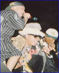 Money-B, Shock G & 2Pac live on stage